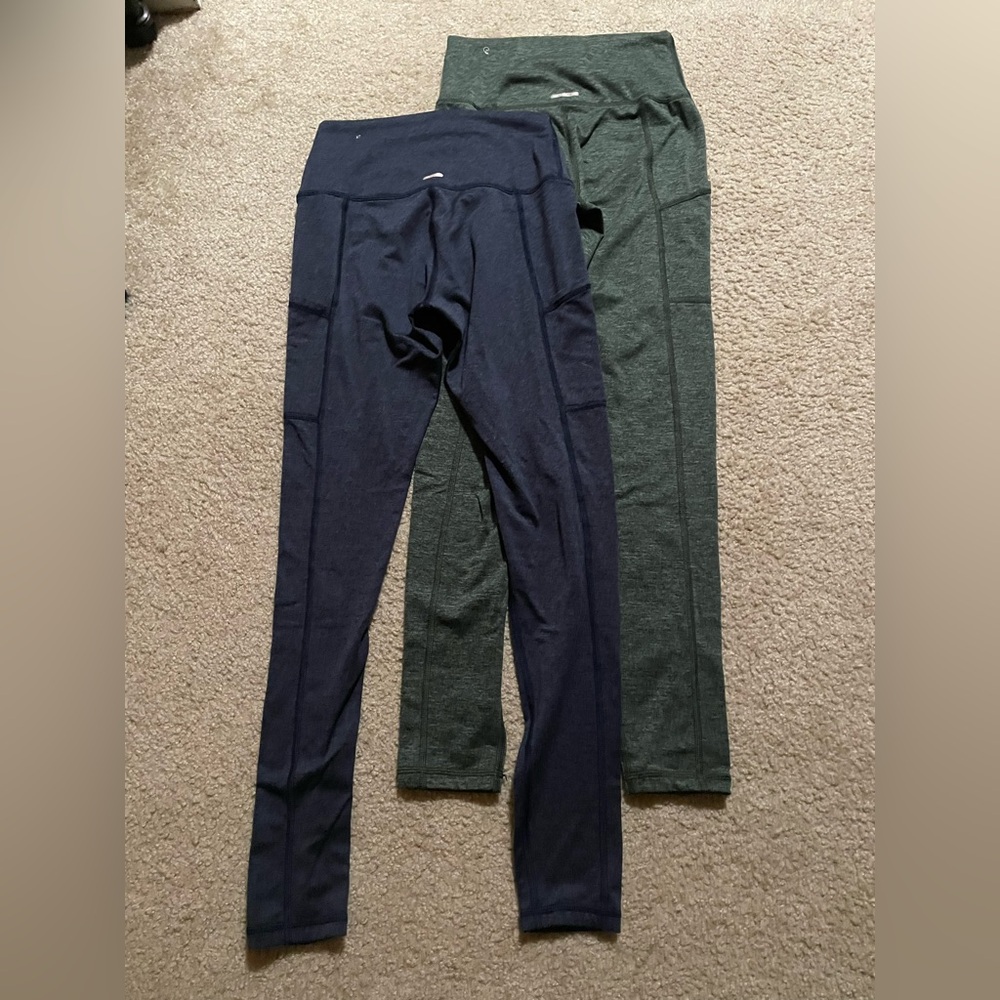 Aerie Green and Navy Blue Leggings